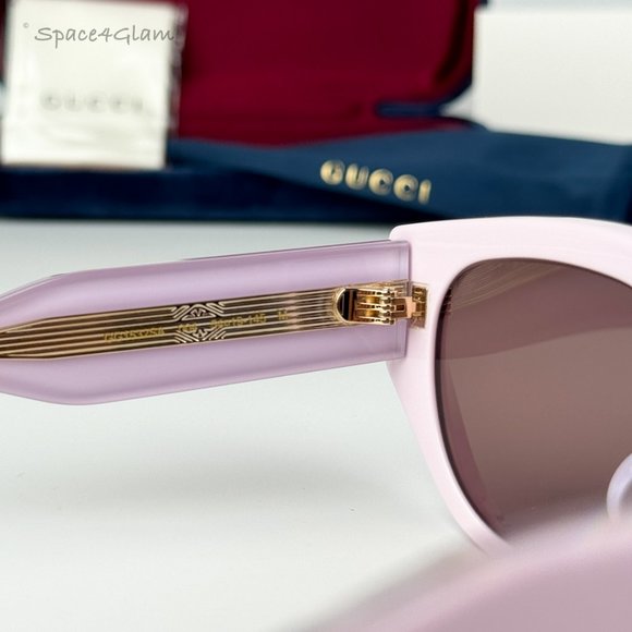 BRAND NEW Gucci GG1532SA 004 Pink Brown Unisex Cat Eye Sunglasses GG 1532SA - Picture 7 of 9